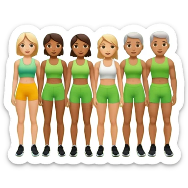 Ein Gruppenkurs der in einem grünen Park stattfindet im Sommer. sticker