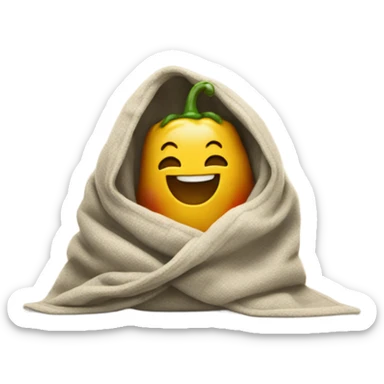happy pepper in blanket sticker