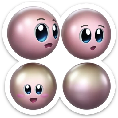 Metal cute Kirby ball driving on 4 car wheels sticker