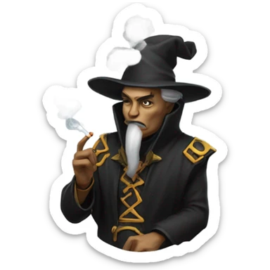 Warlock smoking a cigarette sticker