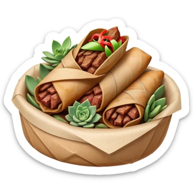 Gyros Cinematic Realistic Gyros Dish Emoji, depicted as succulent, spiced meat wrapped in paper for easy handling, rendered with lifelike textures and dynamic, warm lighting. sticker