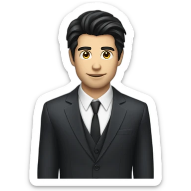 dark haired giga chad in suit sticker