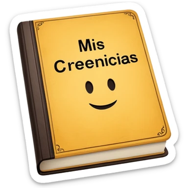 a book with the name "mis creencias" sticker
