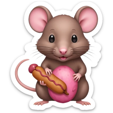 Rat with a wiener sticker