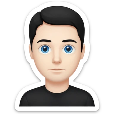 Neil McCormick from Mysterious Skin with blue eyes, black hair, black shirt sticker