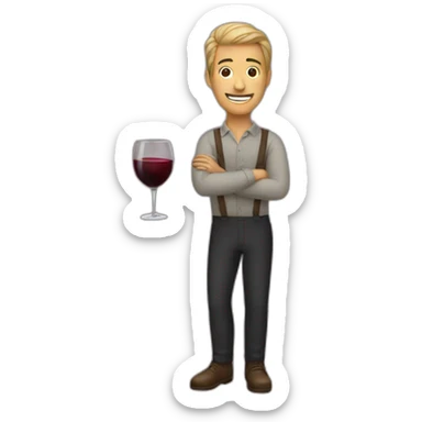 A men in the wine sticker