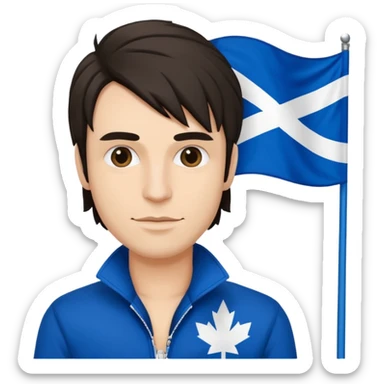 Québécois rockstar man w Quebec flag sticker
