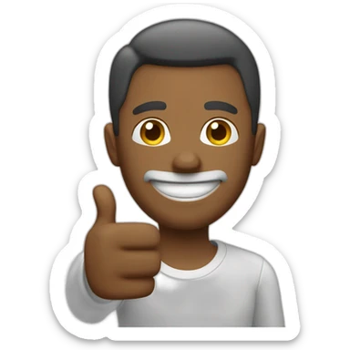 wide angle man giving thumbs up sticker