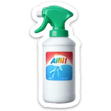 spray bottle with a brand name of ANIV spraying sticker