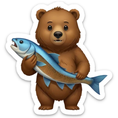 Grizzly bear holding food sticker