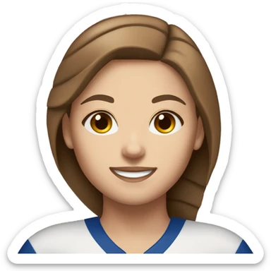 Brown haired white girl with brown eyes playing volleyball sticker