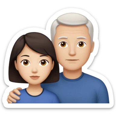 white dad with short buzzed brown hair and asian mom sticker