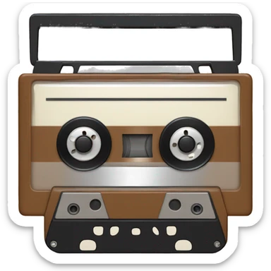 vintage brown cassette for tape recorder sticker
