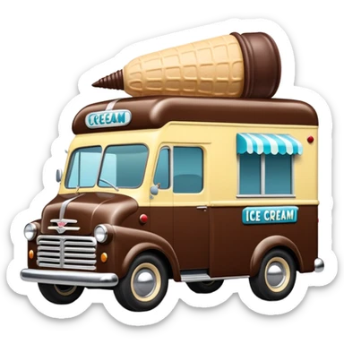 Chocolate nut covered 1953 ice cream truck  sticker