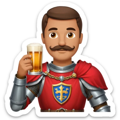Medieval knight Man with a moustach in a tavern sticker