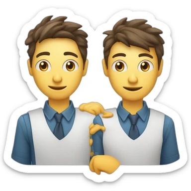 2 mains symétriques collées avec pouce index et majeur levés et orbiculaire et l’annulaire baissé sticker