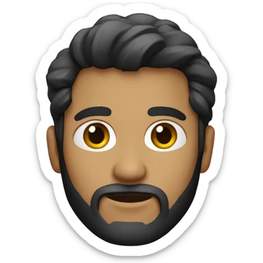 Persona senza capelli con barba nera sticker