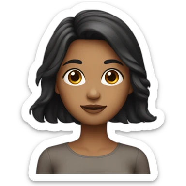 Birthday girl with black long hair and wheatish skin tone sticker