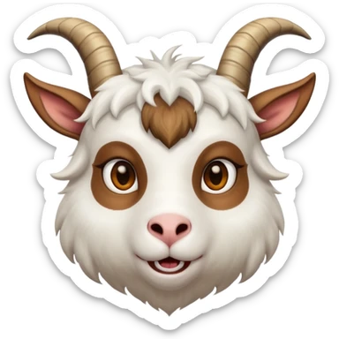 Goat face with horn sticker