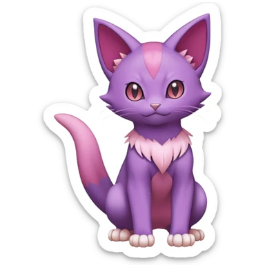 Purrloin-Skitty-Pokémon-Fakémon-hybrid-creature (full body) sticker