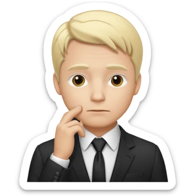 consulting man with hand with white skin and blonde hair sticker
