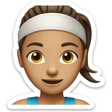 A tan girl with dark brown eyes, dark brown hair in a ponytail, playing tennis. sticker