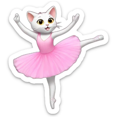 A cat doing ballet sticker