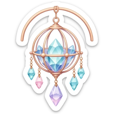 Pastel warm-colored romantic lush beautiful pretty hanging crystal-catcher aesthetic sticker