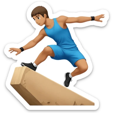 Persona haciendo parkour sticker