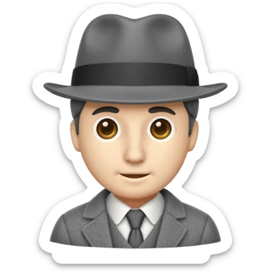 a single gray fedora sticker