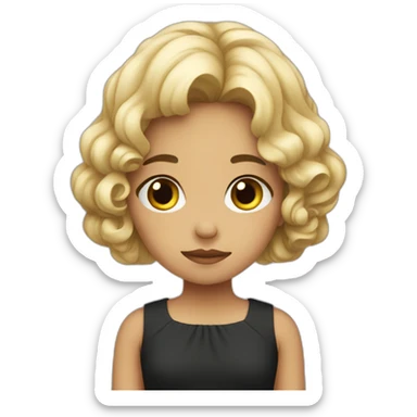 A really sad girl in a dress that is black sticker