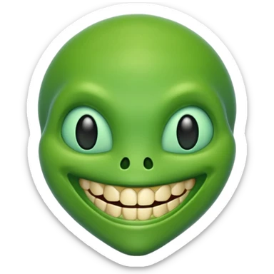 generate a classic alien emoji with teeth sticker