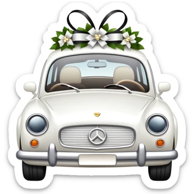 luxury car with wedding decorations, horizontal sticker