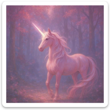 A beautiful pinkish unicorn sticker