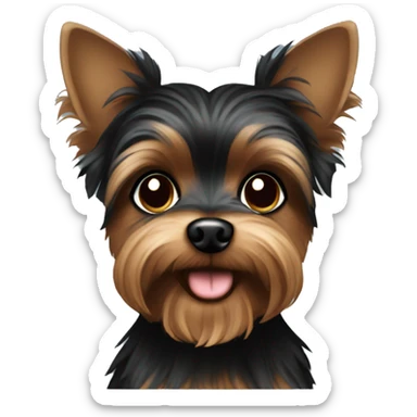 Black and brown Yorkie sticker