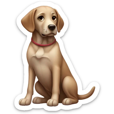 brown labrador sitting and hug dalmatian  sticker