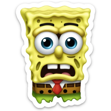 spongebob wearing a shirt that says "DONT GOON" sticker
