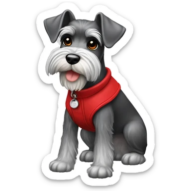 miniature schnauzer wearing red boots sticker
