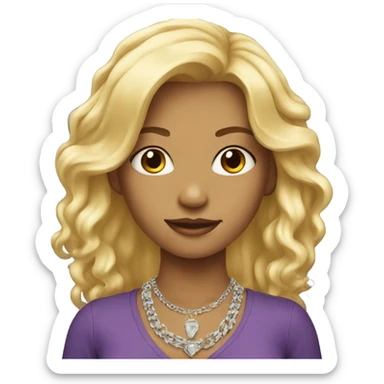 blonde girl with necklace sticker