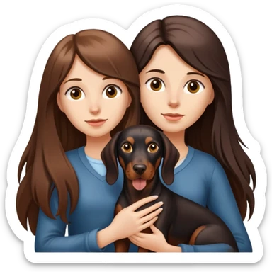 Black long-haired girl holding Doberman sticker
