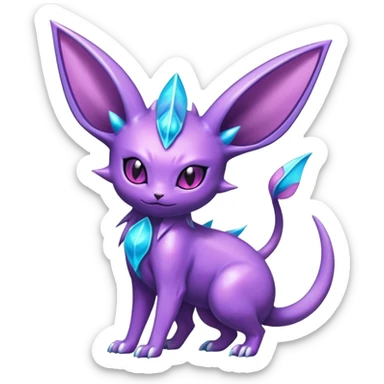 Shiny Dark Espeon-Haunter-Nidorino-fusion-hybrid full body sticker