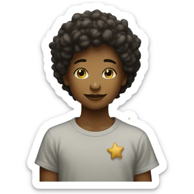 Person wearing t shirt filled with vintage detailed golden stars galaxies celestial sticker