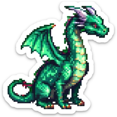 Skinny Green emerald Dragon  sticker