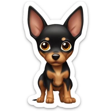 Mini pincher black and brown sticker