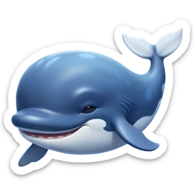 Meme-Worthy Cute Sleeping Humpback Whale Portrait Emoji, Head resting peacefully with a contented smile, showcasing an enormous blue-gray body with gently drifting pectoral fins and eyes softly closed in serene slumber, Simplified yet adorably endearing features, highly detailed, glowing with a soft, drowsy deep-sea light, high shine, relaxed and utterly lovable, stylized with an air of playful oceanic laziness, soft glowing outline, capturing the essence of a sleeping humpback whale that feels destined to become the next viral icon of adorable marine rest! sticker