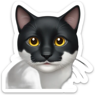 black cat with white spot on her head sticker