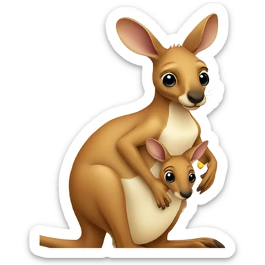 kangaroo with baby in its pouch sticker