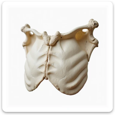 detailed anatomical scapula, isolated on white background, realistic style, with highlighted bone texture sticker