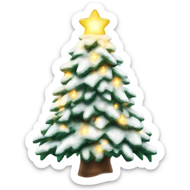 snowy light up Christmas tree sticker