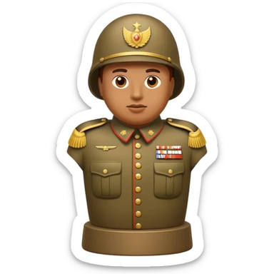 Cinematic Realistic Botero Bronze Roman fat Soldier Emoji. sticker